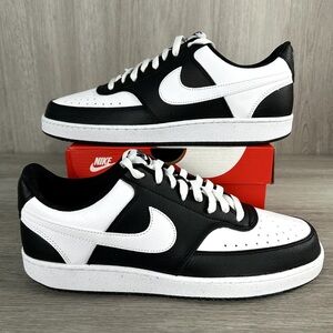 Nike Women's Court Vision Low Next Nature Shoes - Black White Panda - Size 7